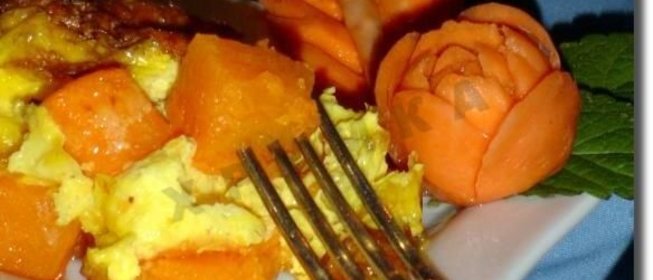 Тыква запеченная в духовке с яйцами
