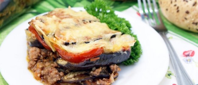 Мусака с фаршем и баклажанами