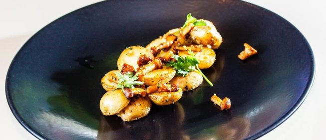 Мини-картофель с лисичками