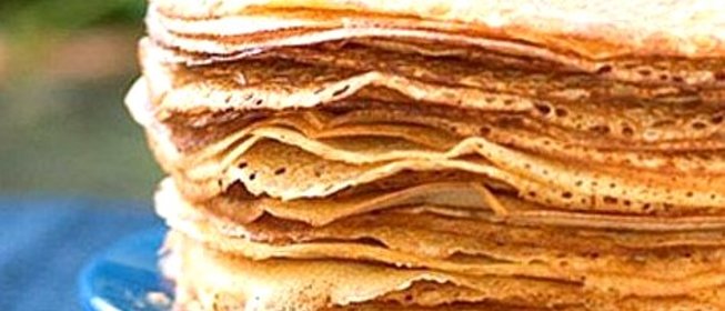 Блины тонкие на кипятке и молоке