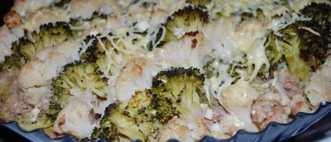 Запеканка из брокколи и цветной капусты