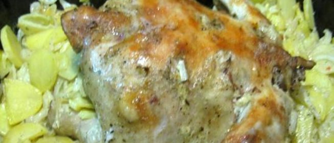 Картофель тушёный в курином жире