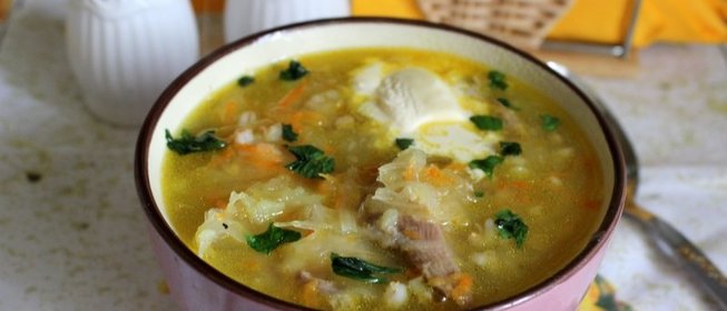 Кислые щи с перловкой