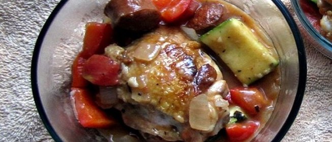 Рагу из кабачков с курицей