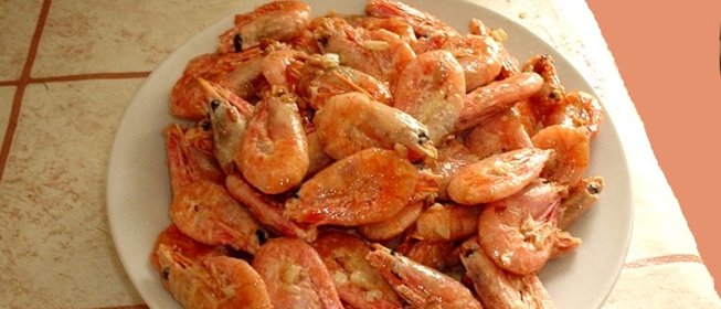 Жареные креветки в панцире