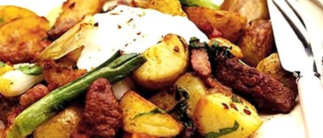 Картофель с печенью