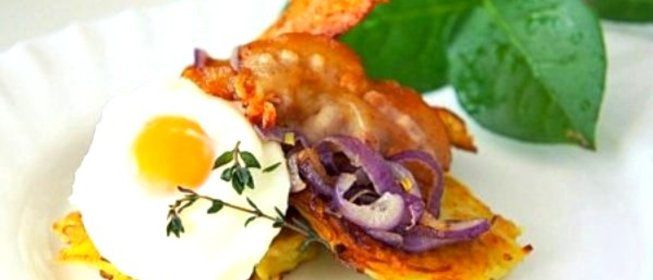 Картофельные драники с беконом