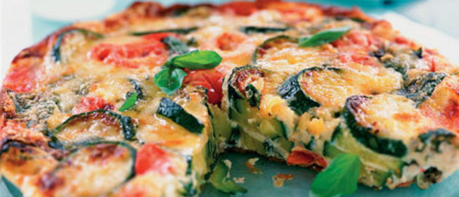 Омлет с кабачками, томатами и сыром