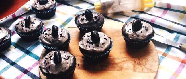 Шоколадные капкейки с печеньем Оrео