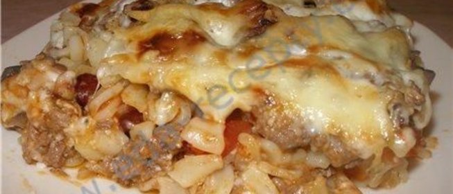 Запеканка из макарон с фаршем в духовке