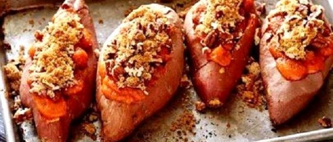 Запеченный сладкий картофель с золотистой корочкой