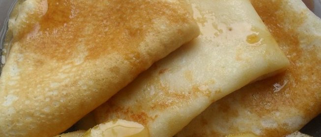 Блинчики с грушей фламбе