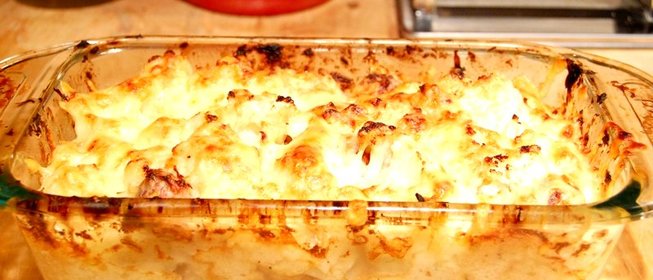 Запеканка из цветной капусты с каштанами