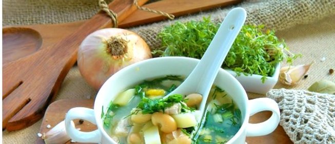 Куриный суп с фасолью консервированной