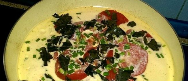 Омлет с кабачками и помидорами