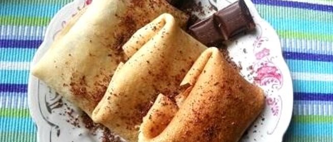 Блины с бананами и шоколадом