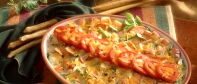 Овощная запеканка с фаршем