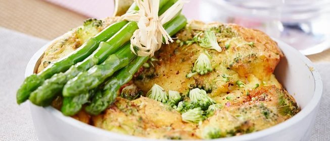 Омлет с брокколи, спаржей и шпинатом от Михаила Кукленко