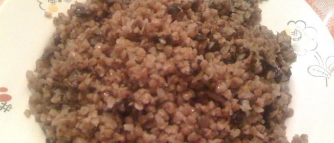 Гречневая каша с грибами постная