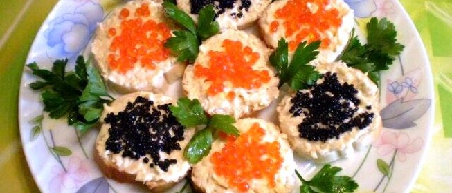 Закуска сырная с икрой