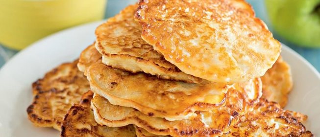 Оладьи с рисом и яблоками