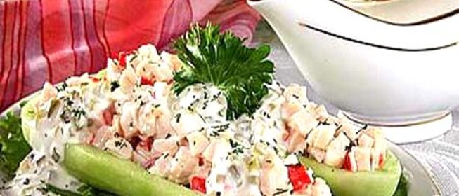 Огурцы с крабовой начинкой