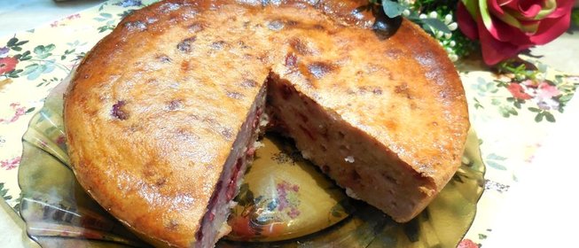 Творожная запеканка с малиной