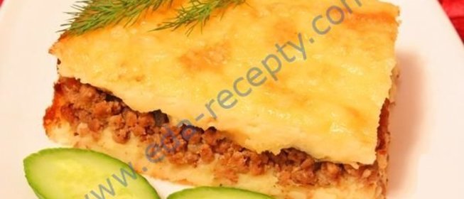 Картофельная запеканка с фаршем в духовке