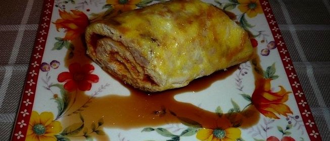 Омлет-ролл с куриным мясом