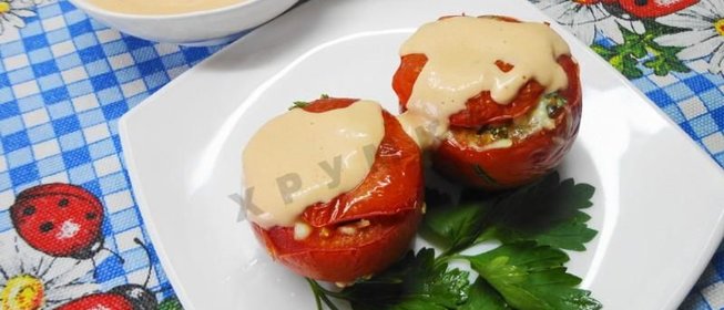 Фаршированные помидоры с ветчиной и сыром
