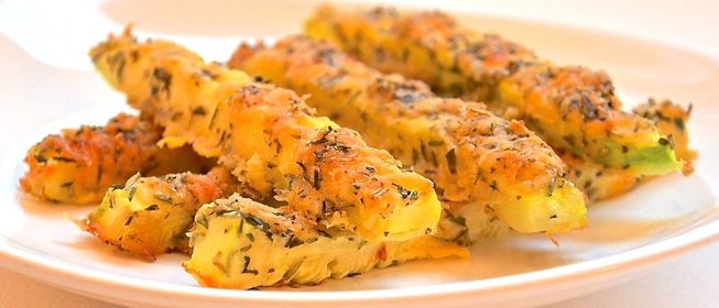 Кабачки в сырной панировке