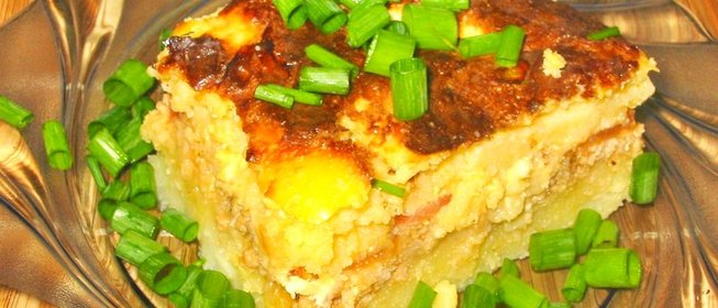 Картофельная запеканка с фаршем