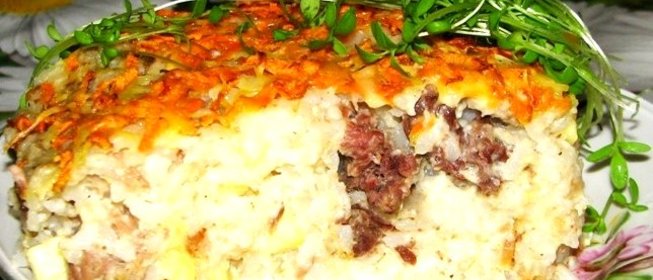 Запеканка с куриным фаршем