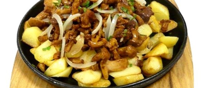 Картофель с маринованными грибами