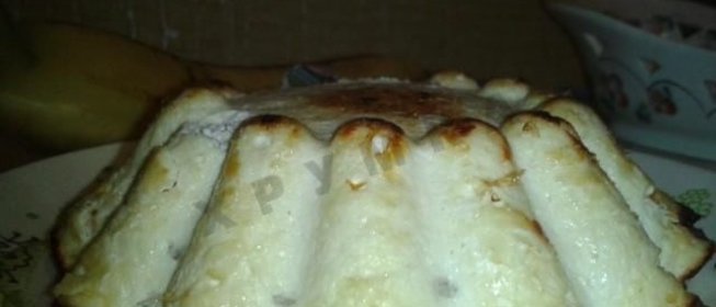 Диетическая творожная запеканка с бананом