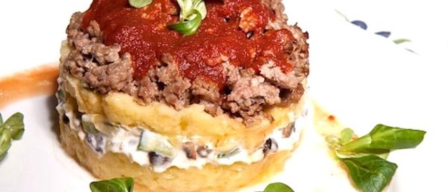 Слоеная картошка с фаршем