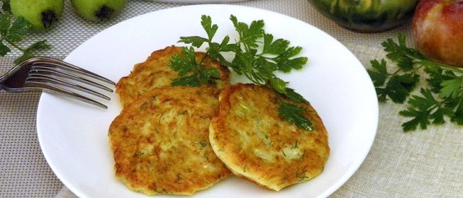 Оладьи из кабачков с творогом
