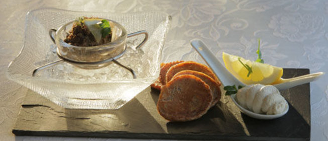 Оладьи с муссом из шпрот