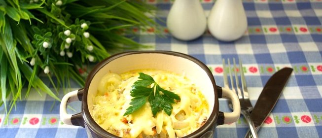 Драники в горшочках с мясом