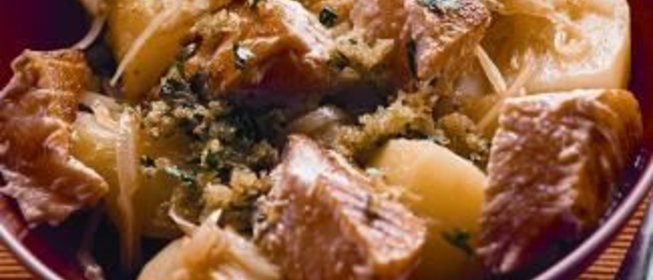 Рагу из семги с картофелем