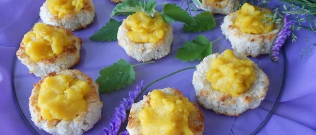 Кокосовое печенье с лимонным курдом