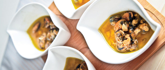 Мидии в чесночном масле