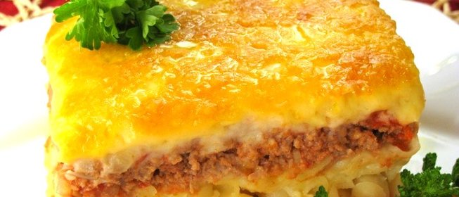 Запеканка с фаршем и макаронами