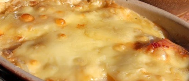 Запеканка с баклажанами, сыром и грибами