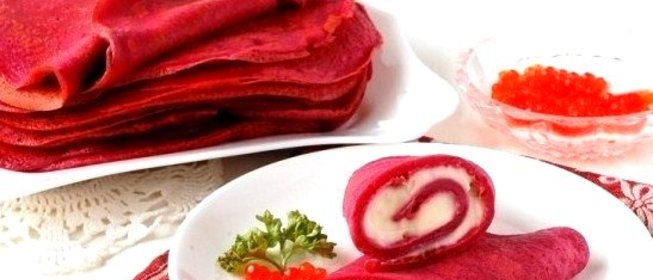 Свекольные блины на ряженке